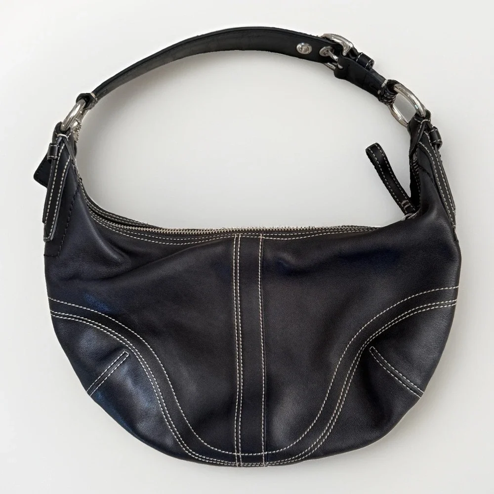 Coach Soho Hobo Mini Shoulder Bag 10030 Minimal Black Leather Vintage Y2K Purse